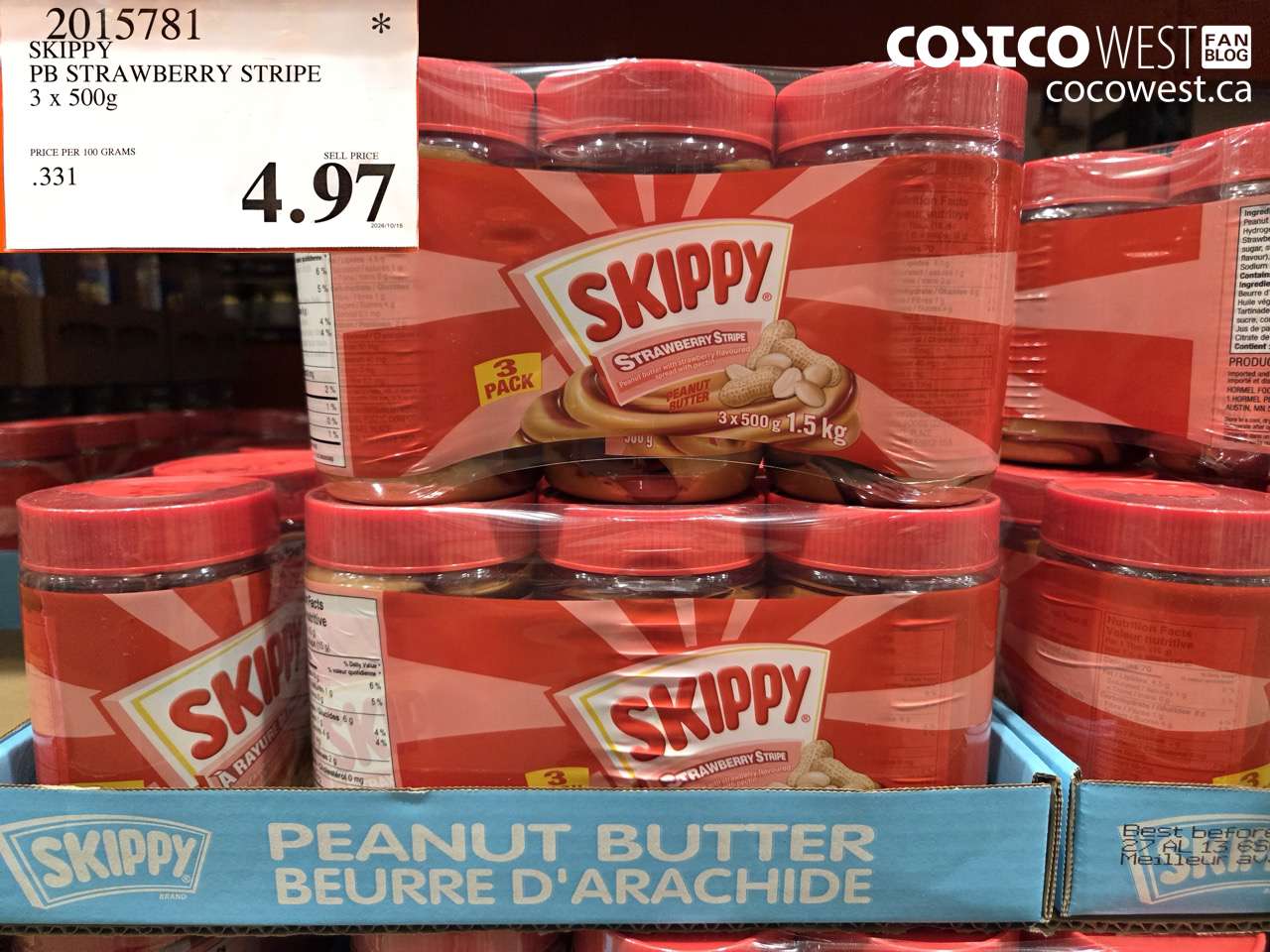 2015781 SKIPPY PB STRAWBERRY STRIPE 3 X 500G $4.97