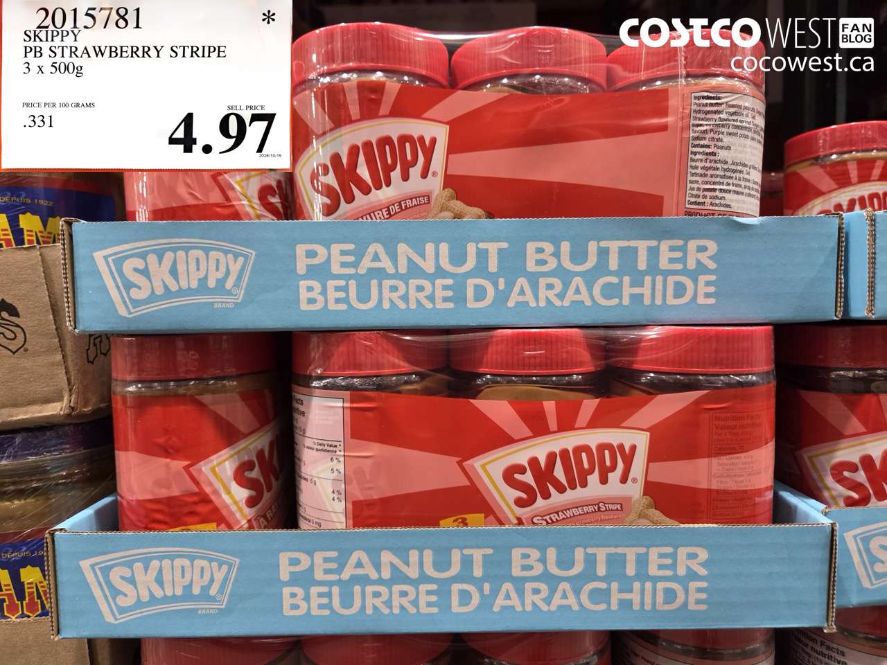 2015781 SKIPPY PB STRAWBERRY STRIPE 3 X 500G $4.97