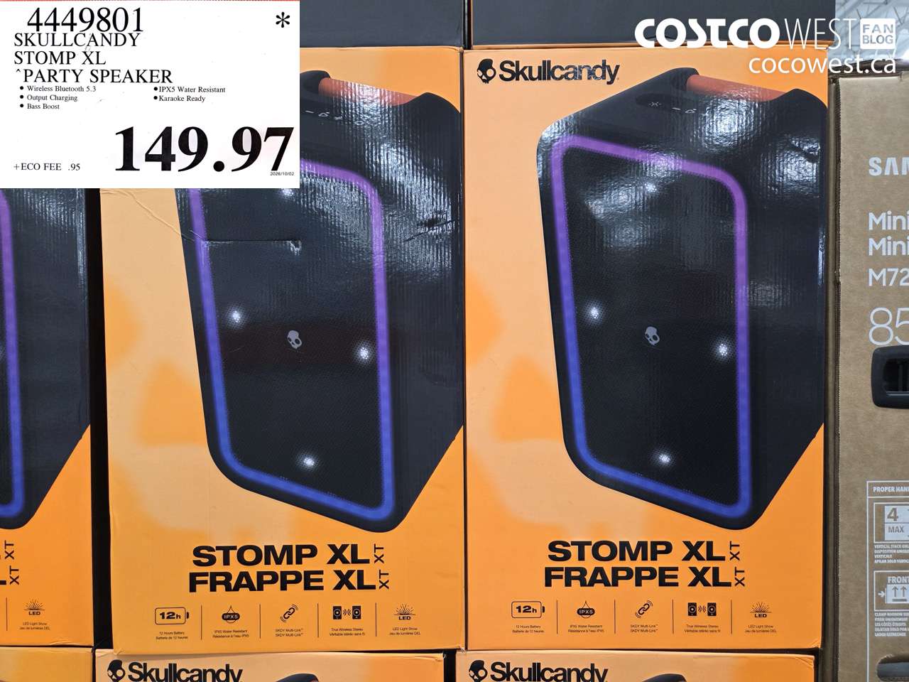 4449801 SKULLCANDY STOMP XL PARTY SPEAKER $149.97