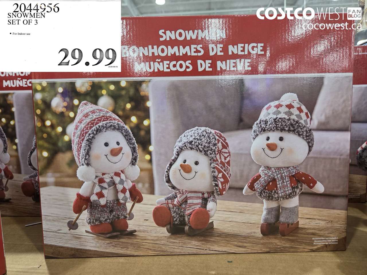 2044956 SNOWMEN SET OF 3 $29.99