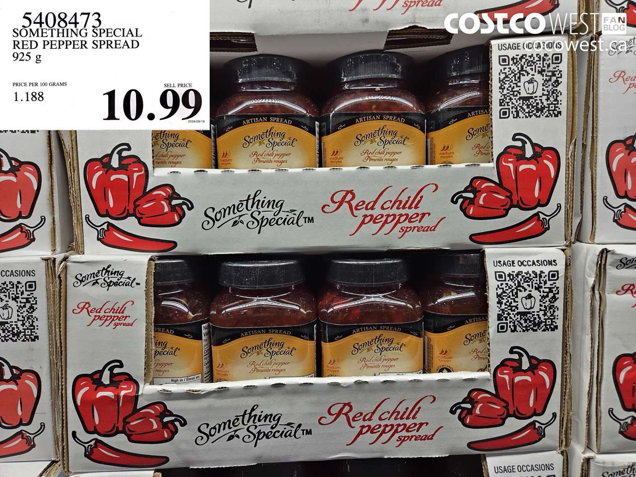 5408473 SOMETHING SPECIAL RED PEPPER SPREAD 925 G $10.99