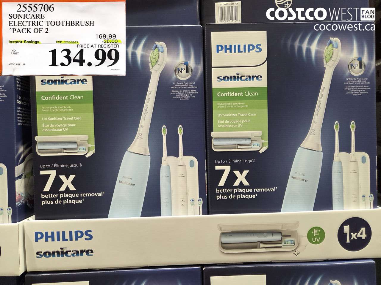 2555706 SONICARE ELECTRIC TOOTHBRUSH PACK OF 2 ($35.00 INSTANT SAVINGS EXPIRES ON 2026-10-25) $134.99
