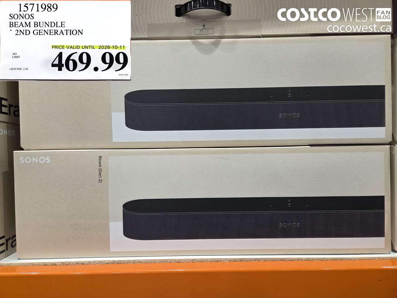 1571989 SONOS BEAM BUNDLE 2ND GENERATION (EXPIRES ON 2026-10-11) $469.99