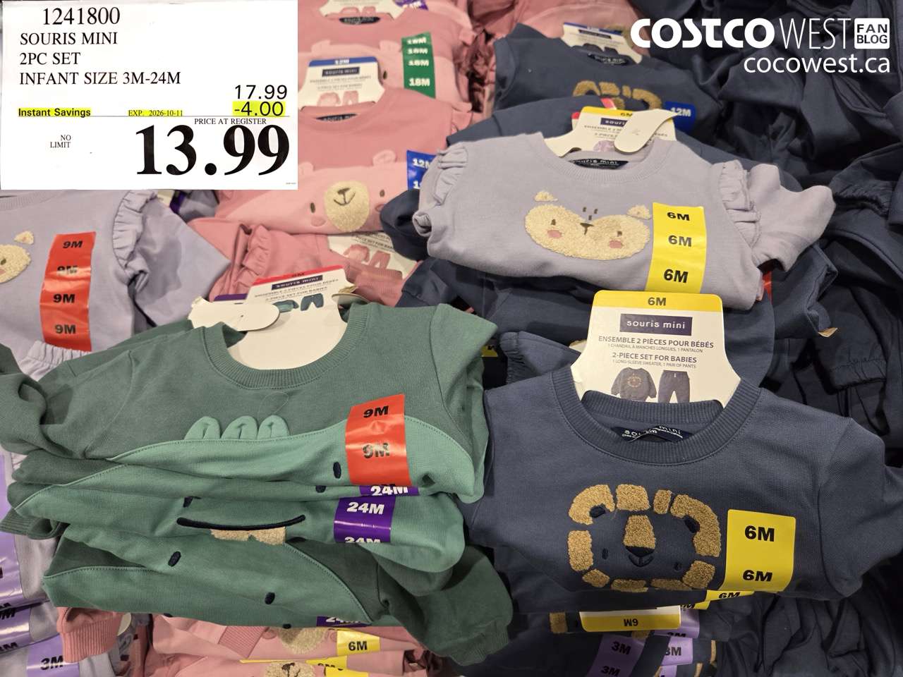 1241800 SOURIS MINI 2PC SET INFANT SIZE 3M-24M ($4.00 INSTANT SAVINGS EXPIRES ON 2026-10-11) $13.99