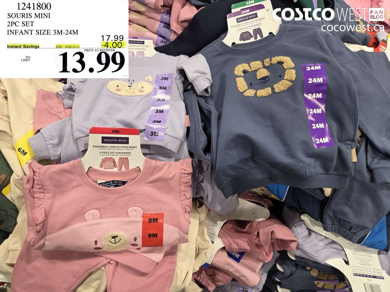 1241800 SOURIS MINI 2PC SET INFANT SIZE 3M-24M ($4.00 INSTANT SAVINGS EXPIRES ON 2026-10-11) $13.99