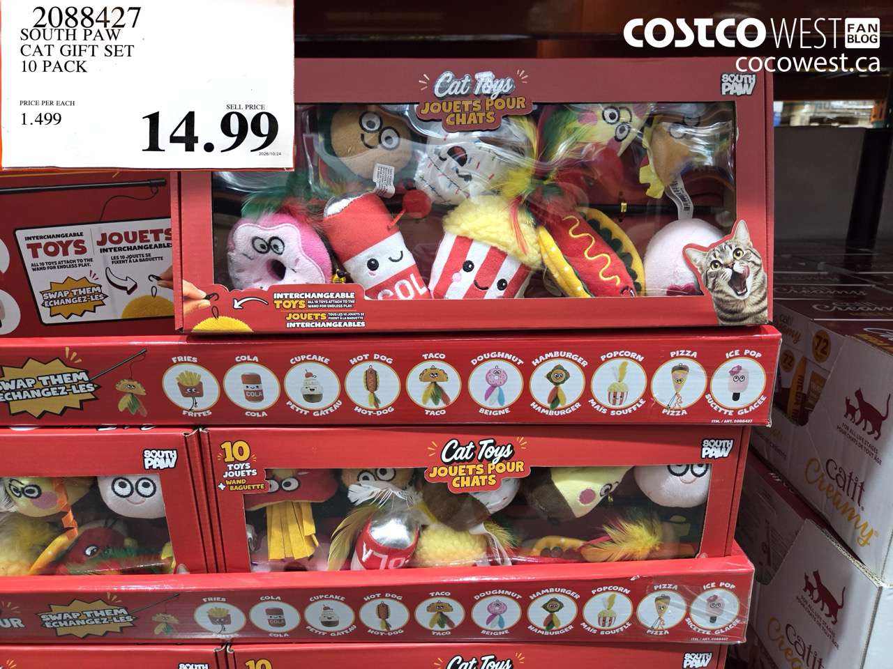 2088427 SOUTH PAW CAT GIFT SET 10 PACK $14.99