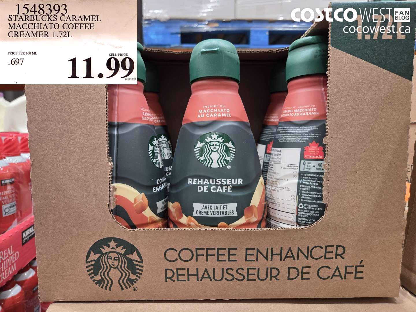 1548393 STARBUCKS CARAMEL MACCHIATO COFFEE CREAMER 1.72L $11.99
