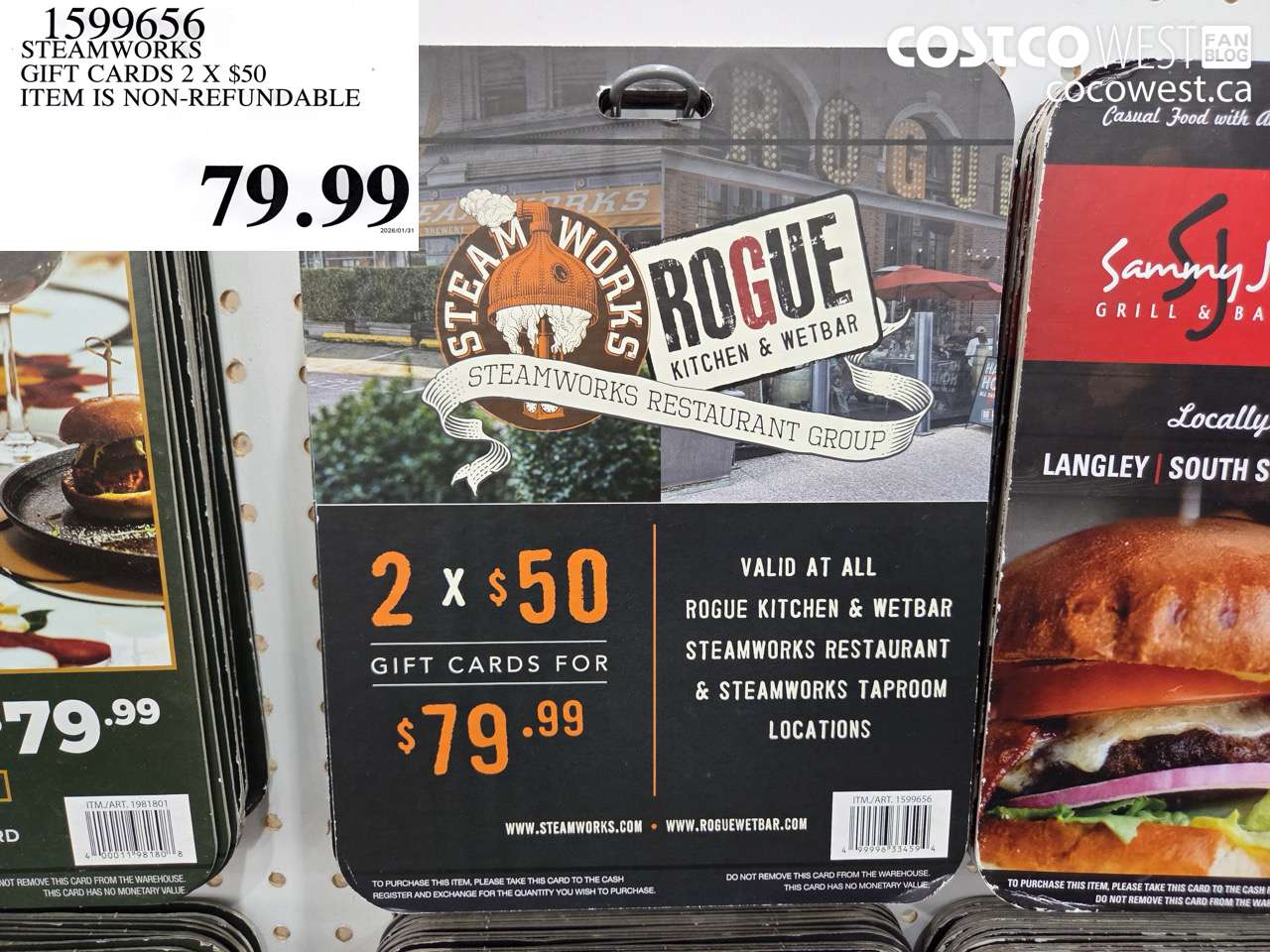 1599656 STEAMWORKS GIFT CARDS 2 X $50 $79.99