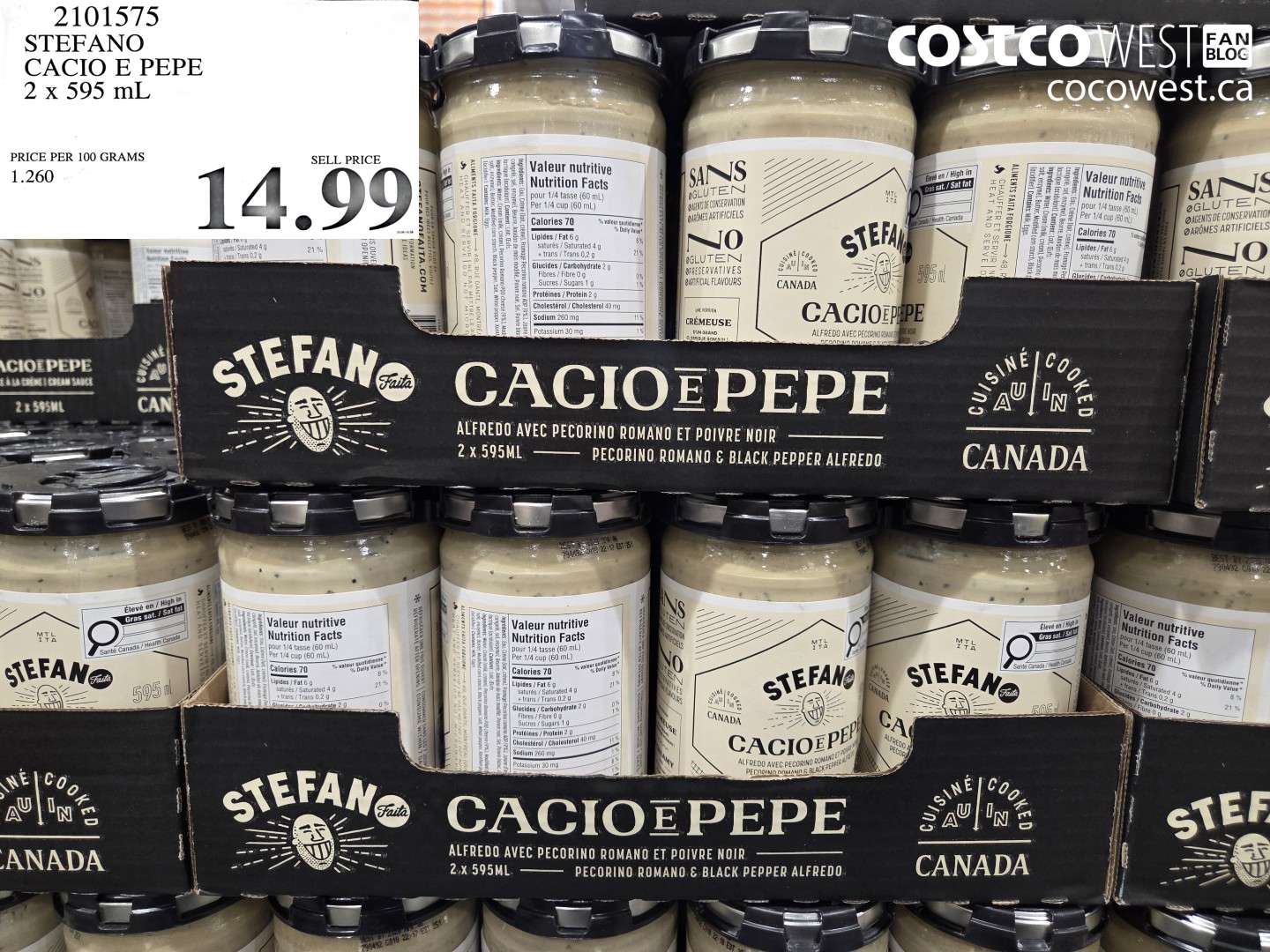 2101575 STEFANO CACIO E PEPE 2 X 595 ML $14.99