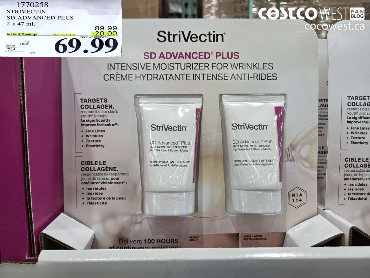 1770258 STRIVECTIN SD ADVANCED PLUS 2 X 47 ML ($20.00 INSTANT SAVINGS EXPIRES ON 2026-11-22) $69.99
