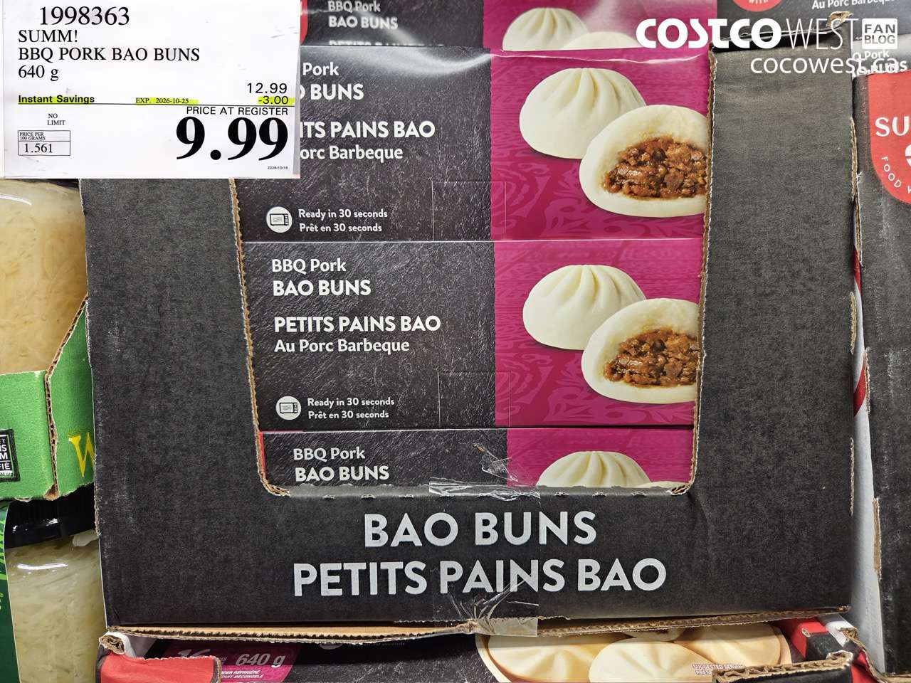 1998363 SUMM! BBQ PORK BAO BUNS 640 G ($3.00 INSTANT SAVINGS EXPIRES ON 2026-10-25) $9.99
