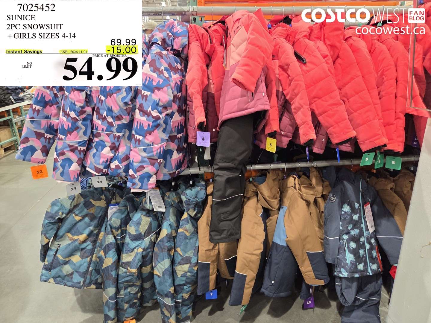 7025452 SUNICE 2PC SNOWSUIT GIRLS SIZES 4-14 ($15.00 INSTANT SAVINGS EXPIRES ON 2026-11-01) $54.99