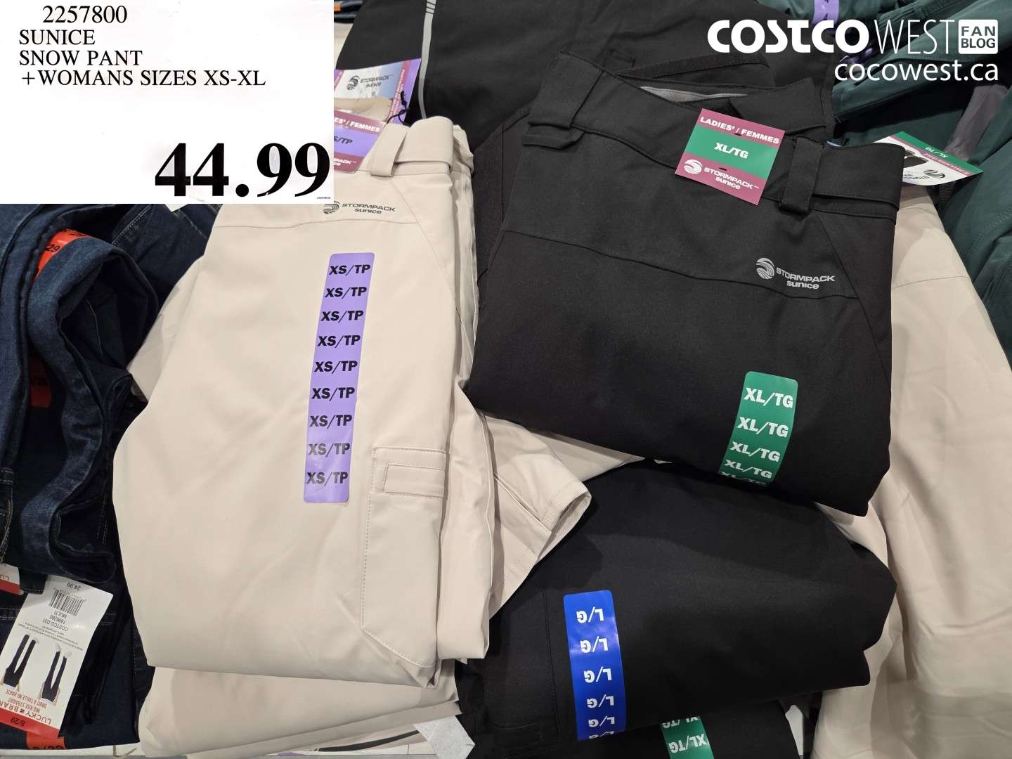 2257800 SUNICE SNOW PANT + WOMANS SIZES XS-XL $44.99