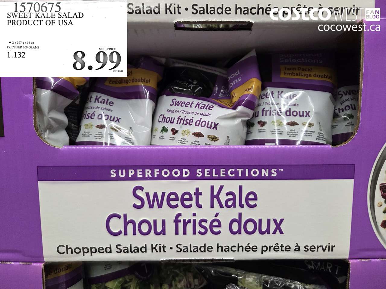 1570675 SWEET KALE SALAD PRODUCT OF USA $8.99