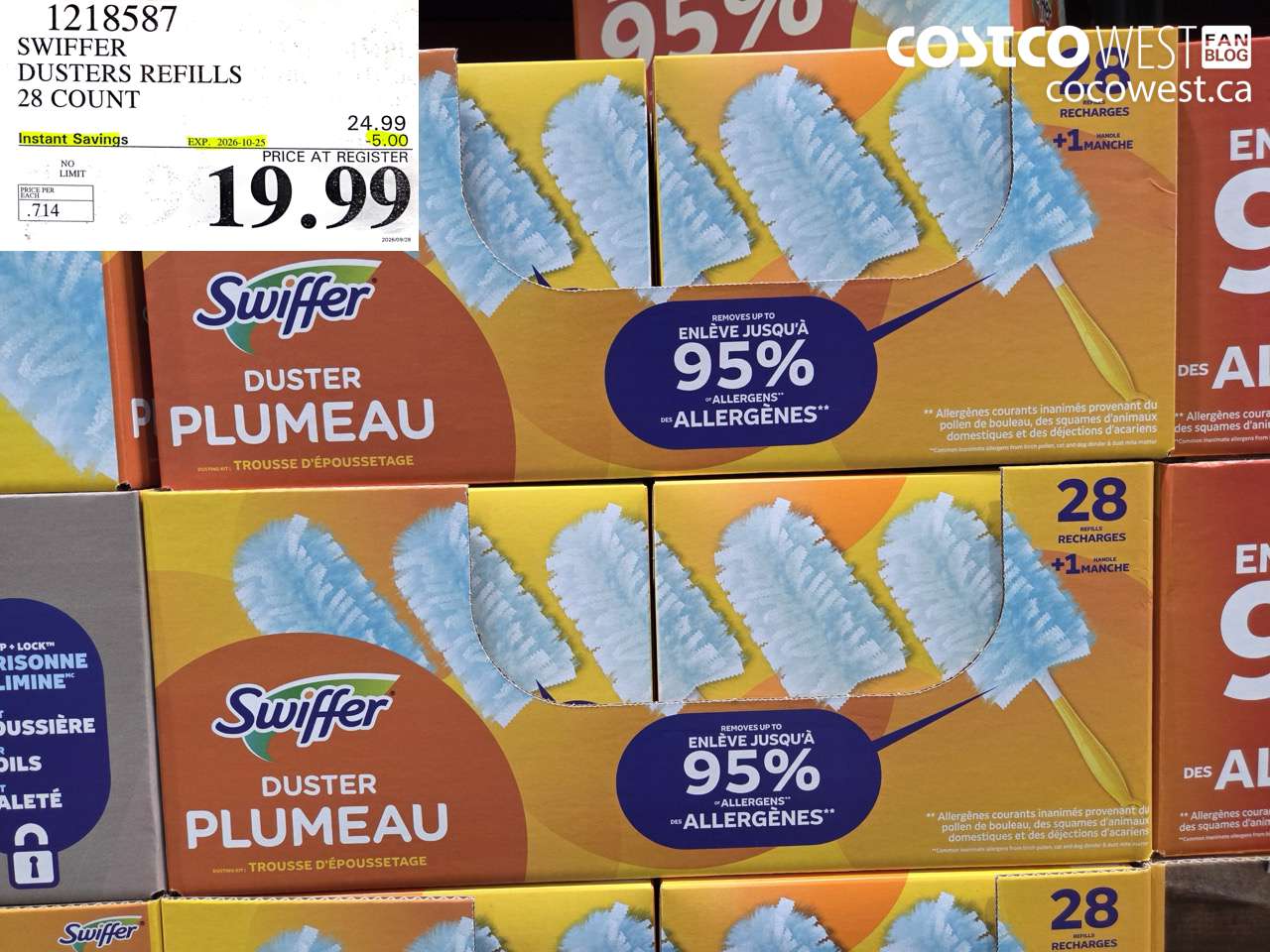 1218587 SWIFFER DUSTERS REFILLS 28 COUNT ($5.00 INSTANT SAVINGS EXPIRES ON 2026-10-25) $19.99