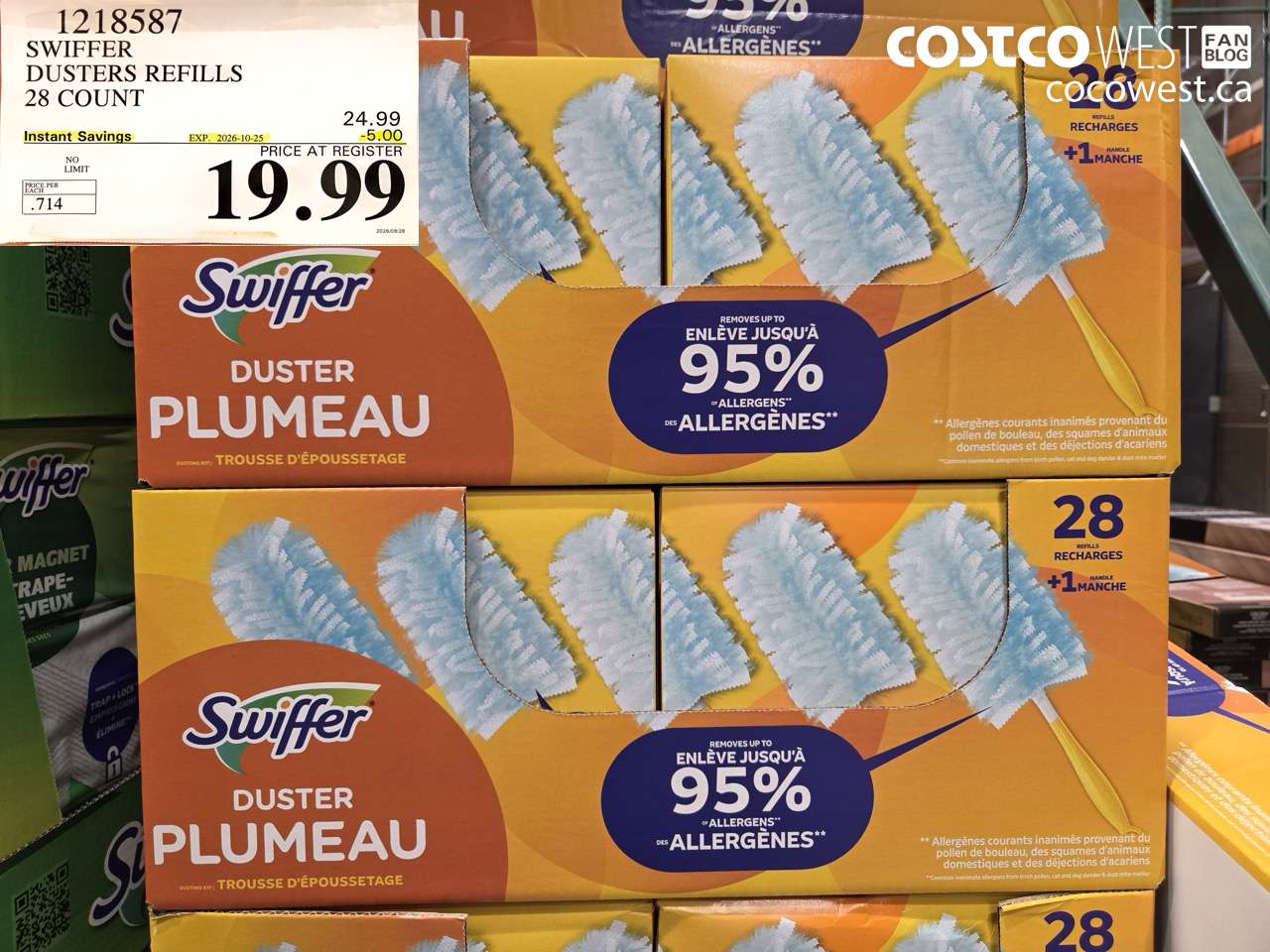 1218587 SWIFFER DUSTERS REFILLS 28 COUNT ($5.00 INSTANT SAVINGS EXPIRES ON 2026-10-25) $19.99