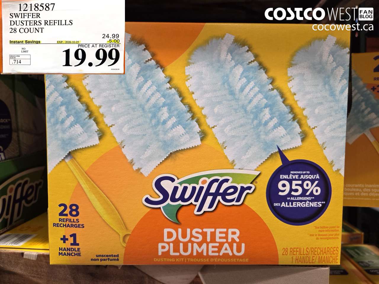 1218587 SWIFFER DUSTERS REFILLS 28 COUNT ($5.00 INSTANT SAVINGS EXPIRES ON 2026-10-25) $19.99