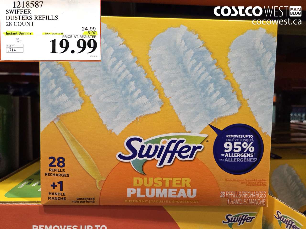 1218587 SWIFFER DUSTERS REFILLS 28 COUNT ($5.00 INSTANT SAVINGS EXPIRES ON 2026-10-25) $19.99