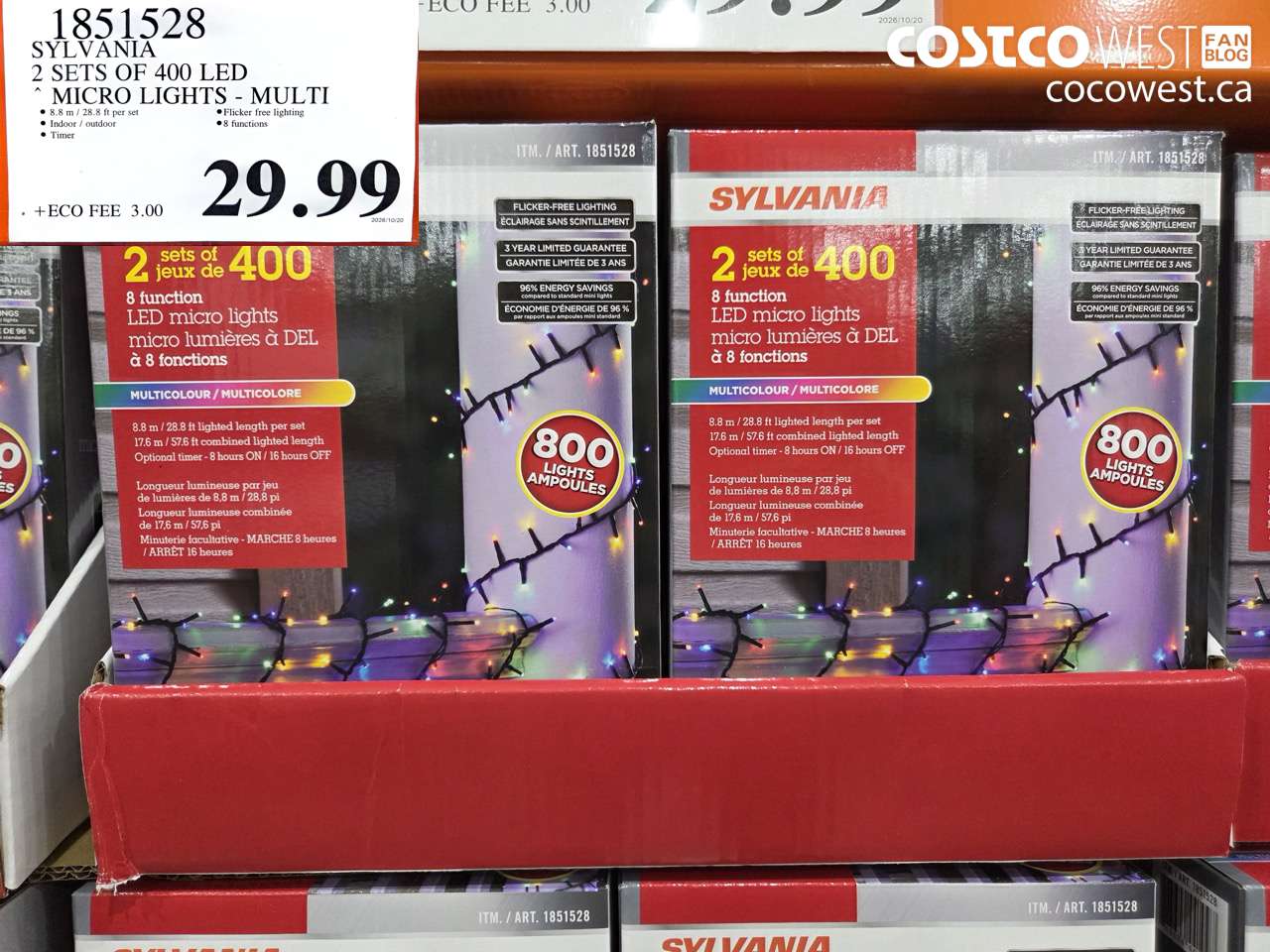 1851528 SYLVANIA 2 SETS OF 400 LED MICRO LIGHTS - MULTI $29.99
