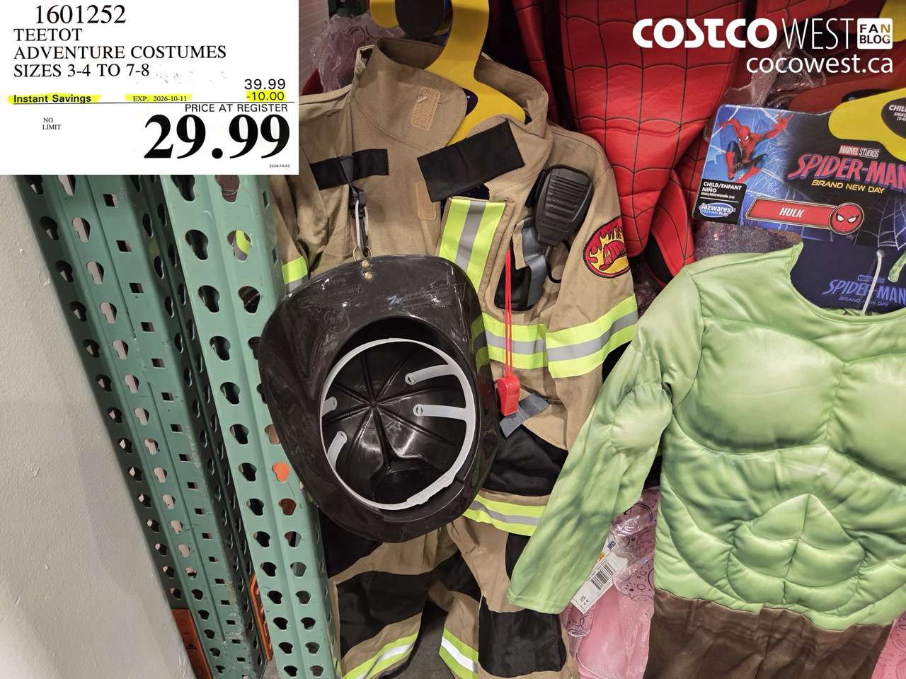 1601252 TEETOT ADVENTURE COSTUMES SIZES 3-4 TO 7-8 ($10.00 INSTANT SAVINGS EXPIRES ON 2026-10-11) $29.99