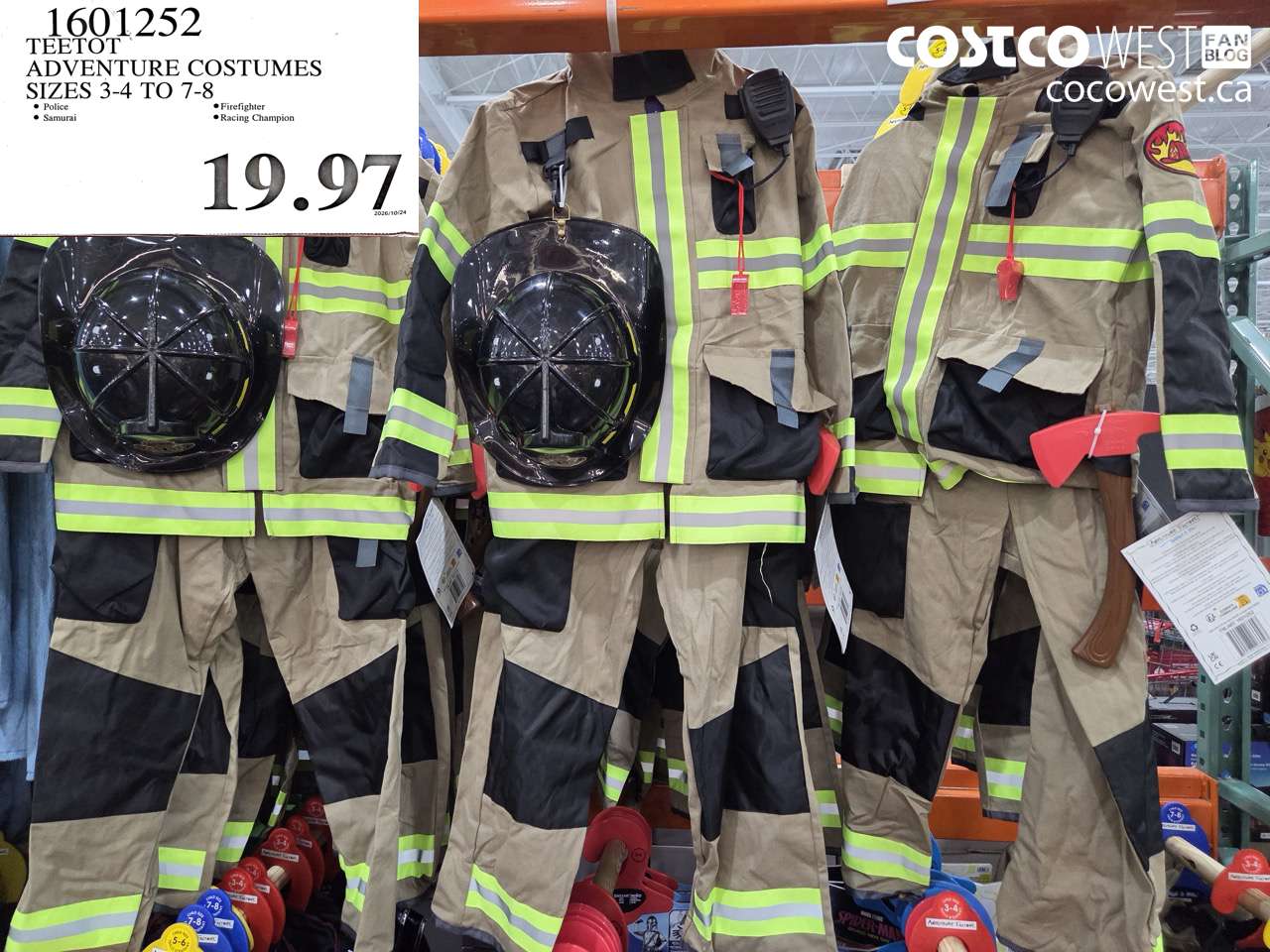 1601252 TEETOT ADVENTURE COSTUMES SIZES 3-4 TO 7-8 $19.97