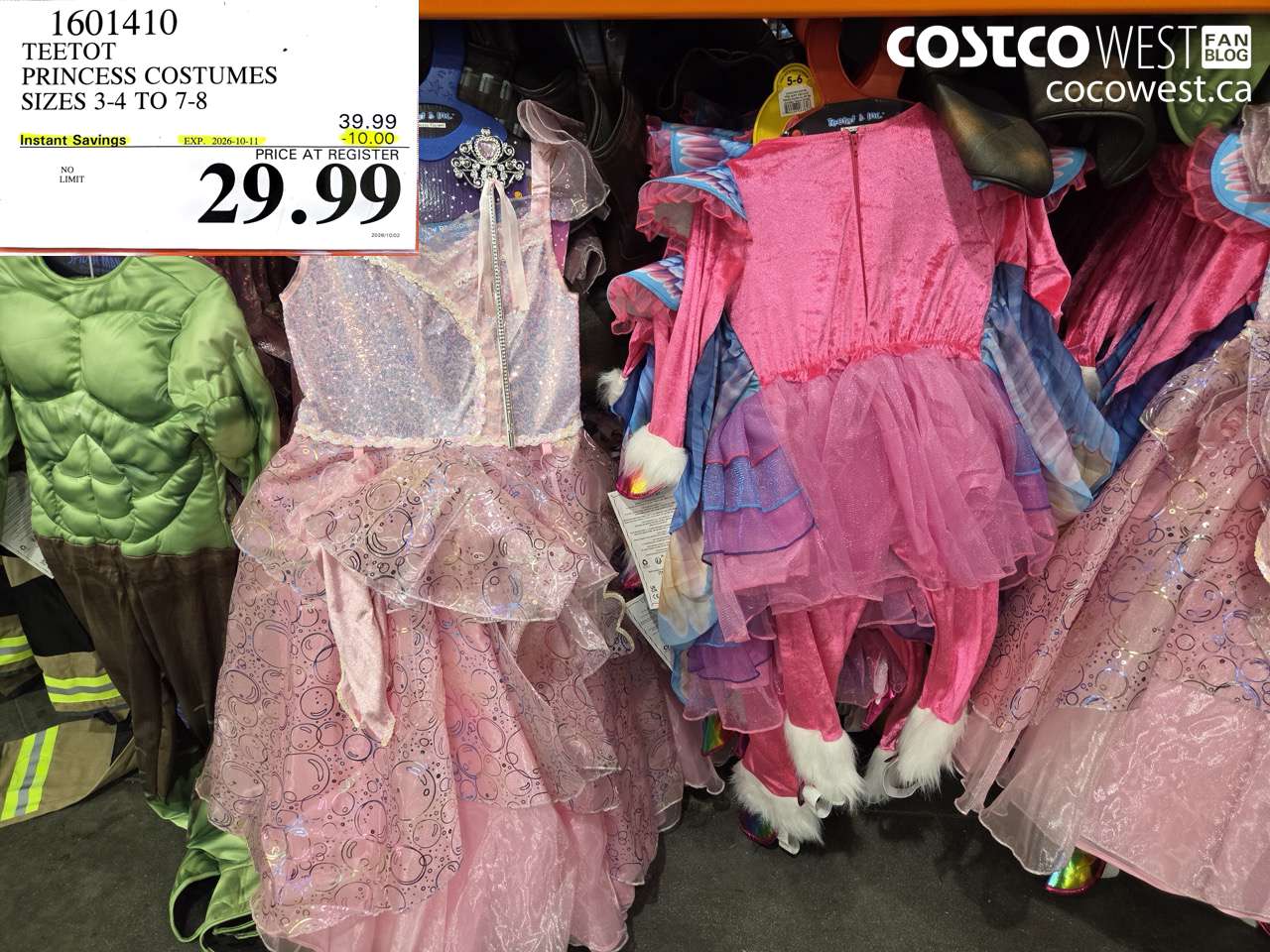 1601410 TEETOT PRINCESS COSTUMES SIZES 3-4 TO 7-8 ($10.00 INSTANT SAVINGS EXPIRES ON 2026-10-11) $29.99