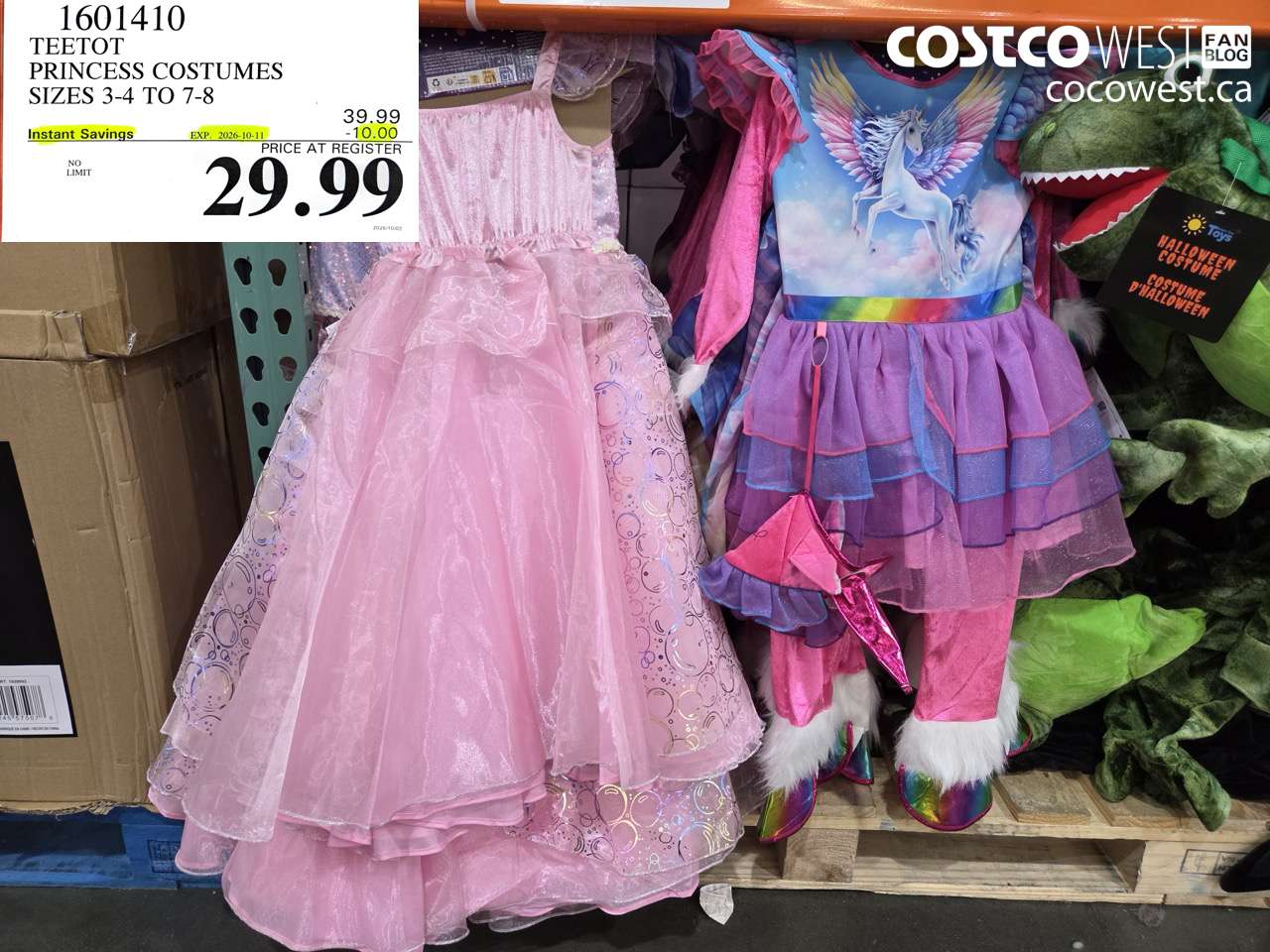 1601410 TEETOT PRINCESS COSTUMES SIZES 3-4 TO 7-8 ($10.00 INSTANT SAVINGS EXPIRES ON 2026-10-11) $29.99