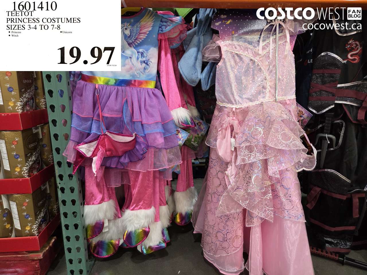 1601410 TEETOT PRINCESS COSTUMES SIZES 3-4 TO 7-8 $19.97