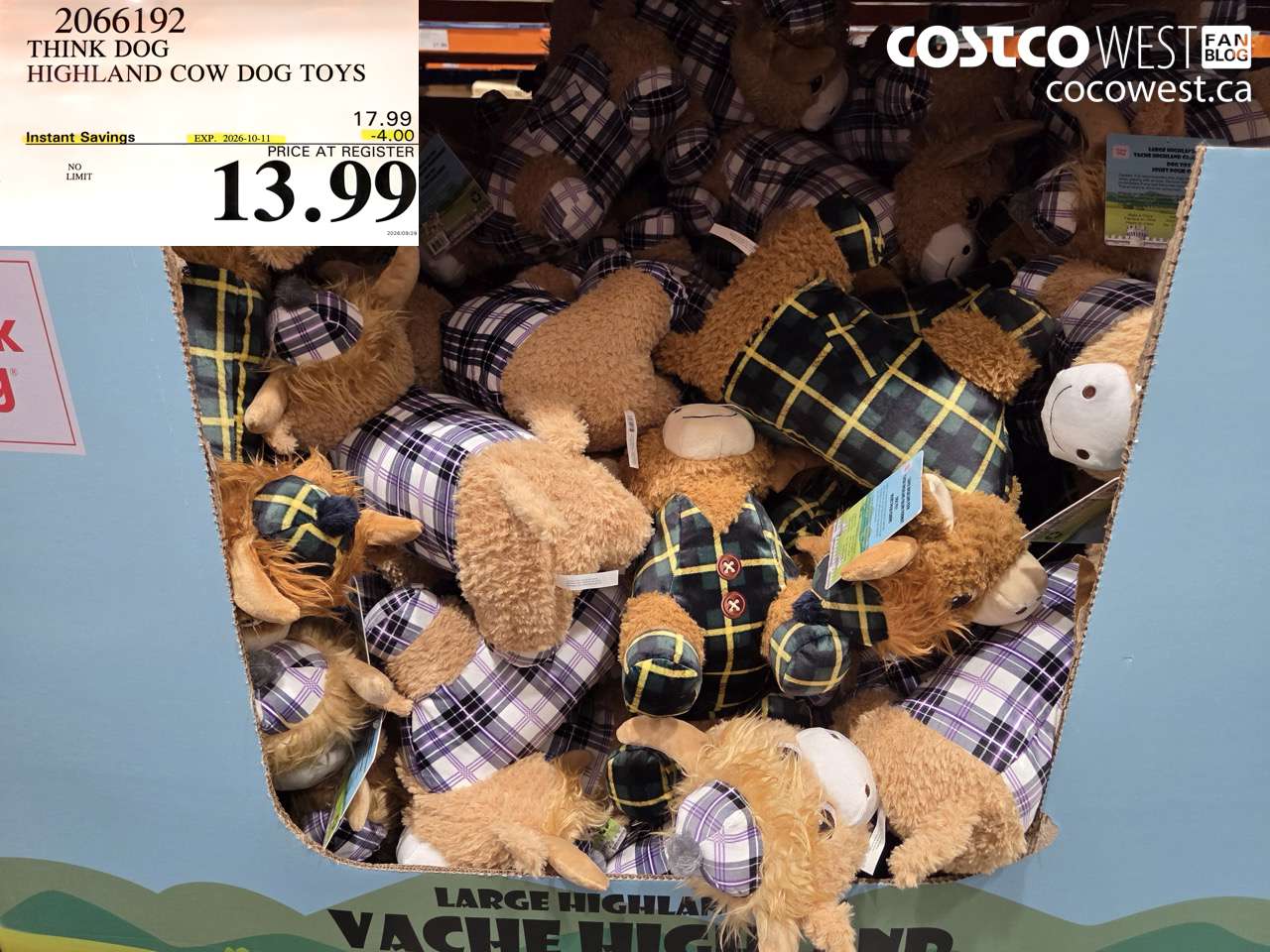 2066192 THINK DOG HIGHLAND COW DOG TOYS ($4.00 INSTANT SAVINGS EXPIRES ON 2026-10-11) $13.99