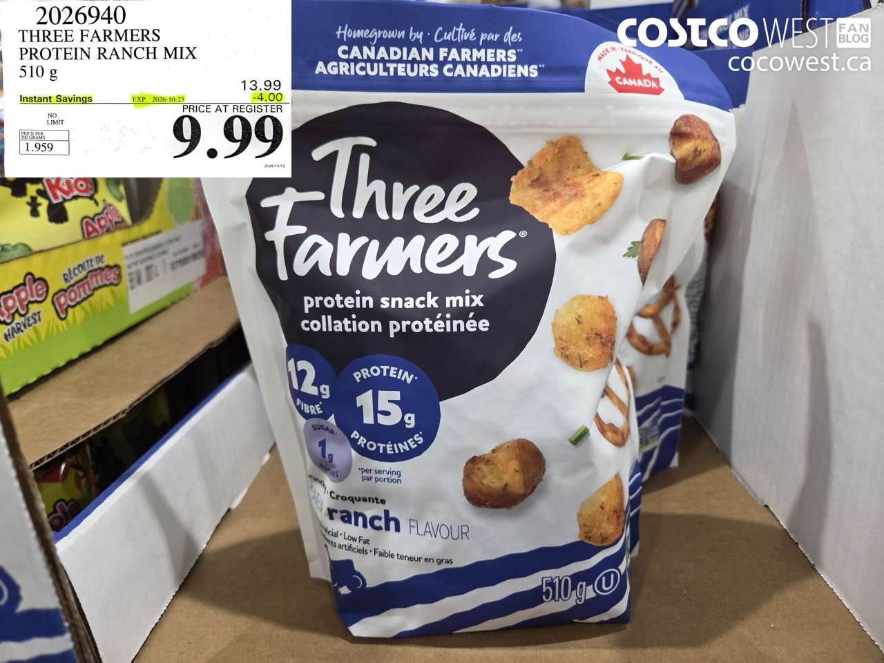 2026940 THREE FARMERS PROTEIN RANCH MIX 510 G ($4.00 INSTANT SAVINGS EXPIRES ON 2026-10-25) $9.99