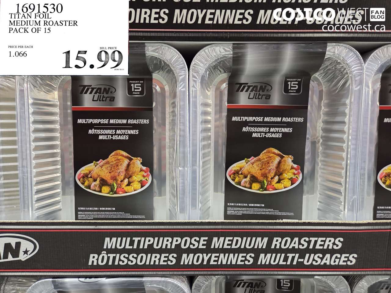1691530 TITAN FOIL MEDIUM ROASTER PACK OF 15 $15.99