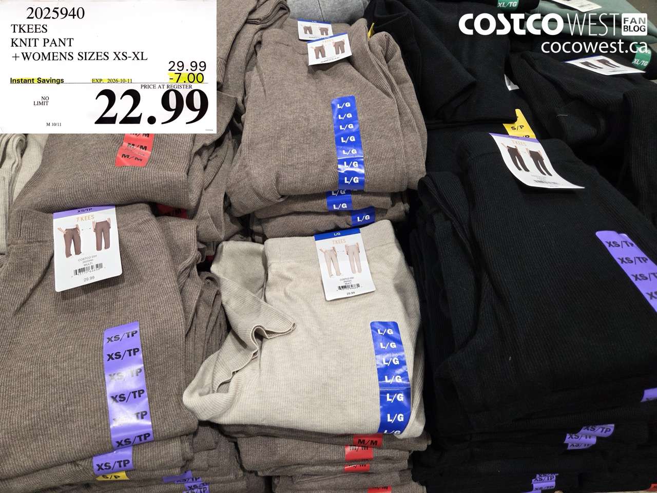2025940 TKEES KNIT PANT WOMENS SIZES XS-XL ($7.00 INSTANT SAVINGS EXPIRES ON 2026-10-11) $22.99