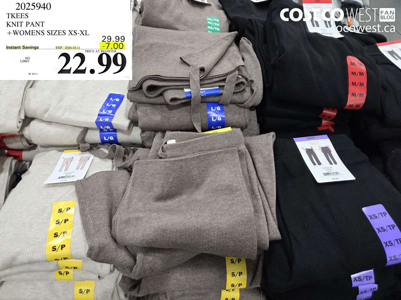 2025940 TKEES KNIT PANT +WOMENS SIZES XS-XL ($7.00 INSTANT SAVINGS EXPIRES ON 2026-10-11) $22.99