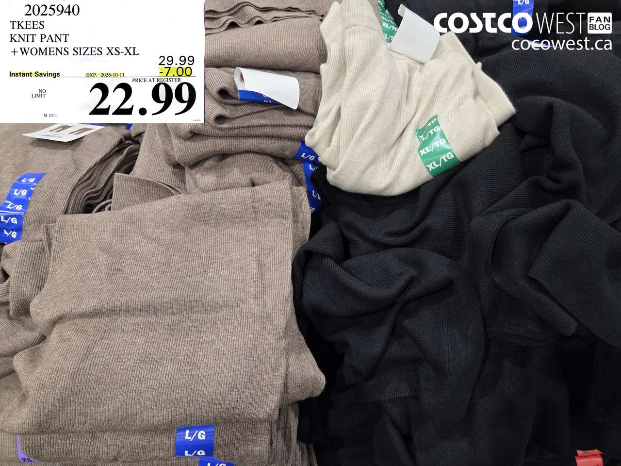 2025940 TKEES KNIT PANT WOMENS SIZES XS-XL ($7.00 INSTANT SAVINGS EXPIRES ON 2026-10-11) $22.99
