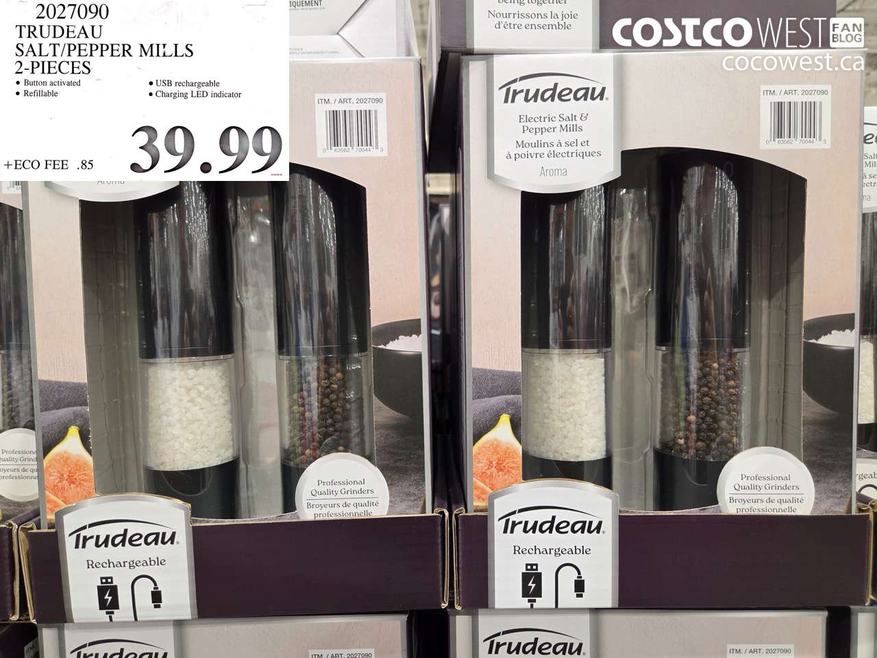 2027090 TRUDEAU SALT/PEPPER MILLS 2-PIECES $39.99