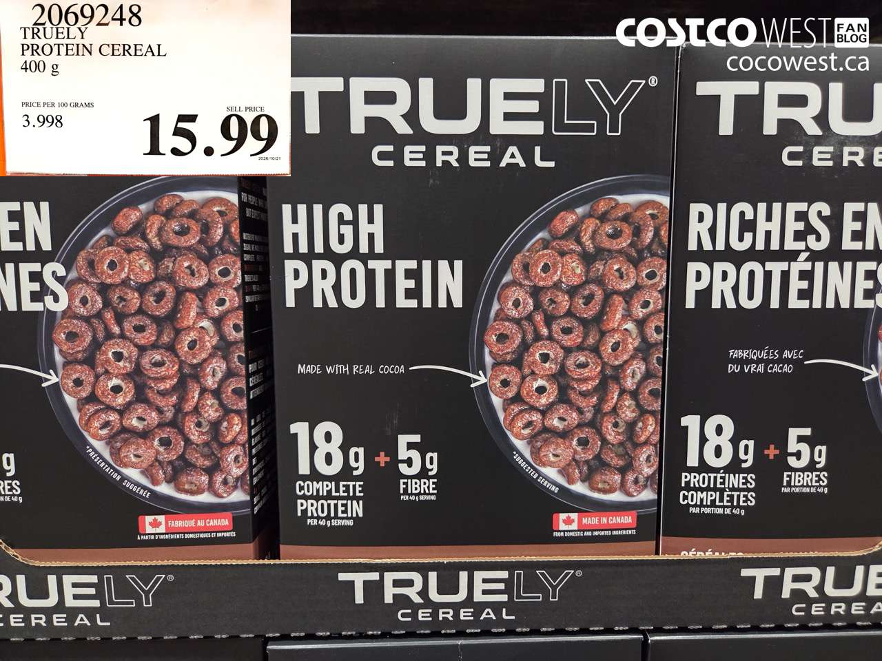 2069248 TRUELY PROTEIN CEREAL 400 G $15.99