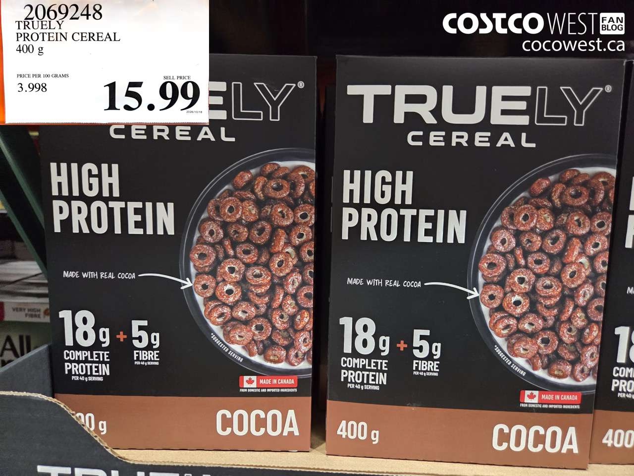 2069248 TRUELY PROTEIN CEREAL 400 G $15.99