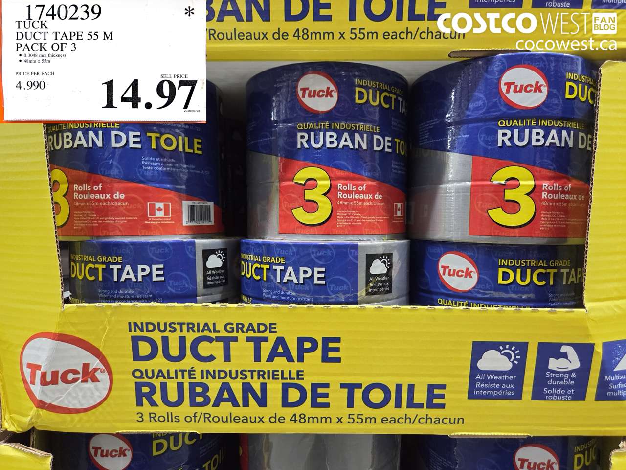 1740239 TUCK DUCT TAPE 55 M PACK OF 3 $14.97
