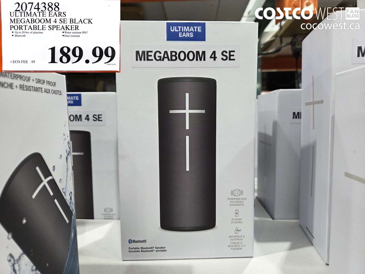 2074388 ULTIMATE EARS MEGABOOM 4 SE BLACK PORTABLE SPEAKER $189.99