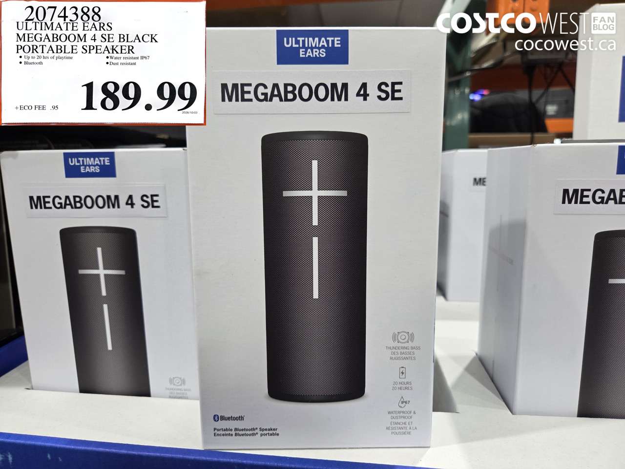 2074388 ULTIMATE EARS MEGABOOM 4 SE BLACK PORTABLE SPEAKER $189.99