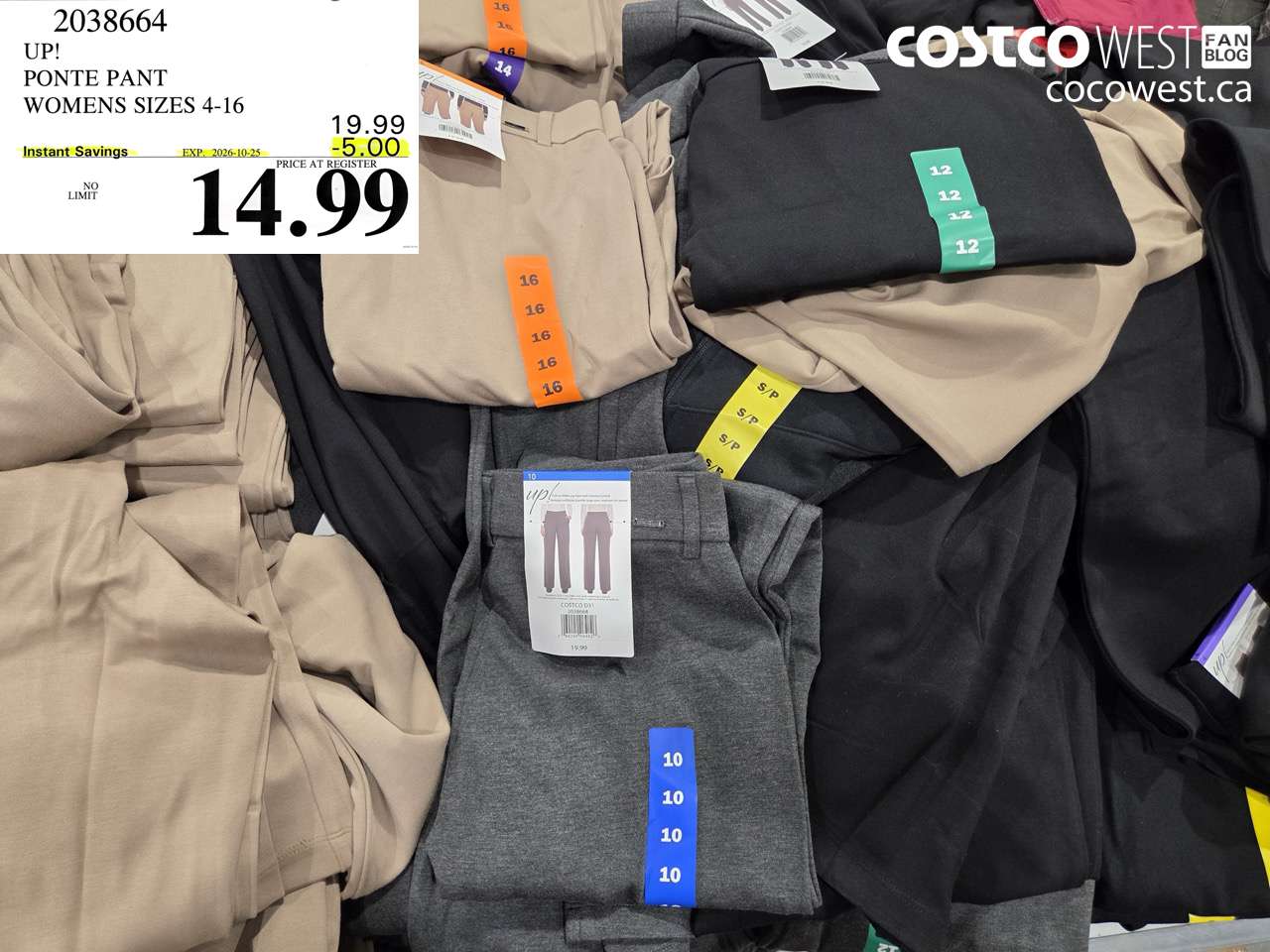 2038664 UP! PONTE PANT WOMENS SIZES 4-16 ($5.00 INSTANT SAVINGS EXPIRES ON 2026-10-25) $14.99