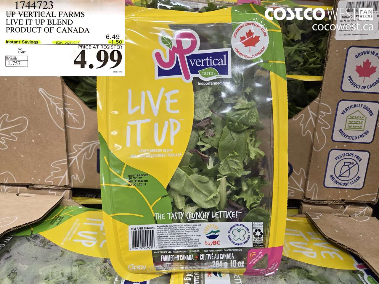 1744723 UP VERTICAL FARMS LIVE IT UP BLEND PRODUCT OF CANADA ($1.50 INSTANT SAVINGS EXPIRES ON 2026-10-18) $4.99