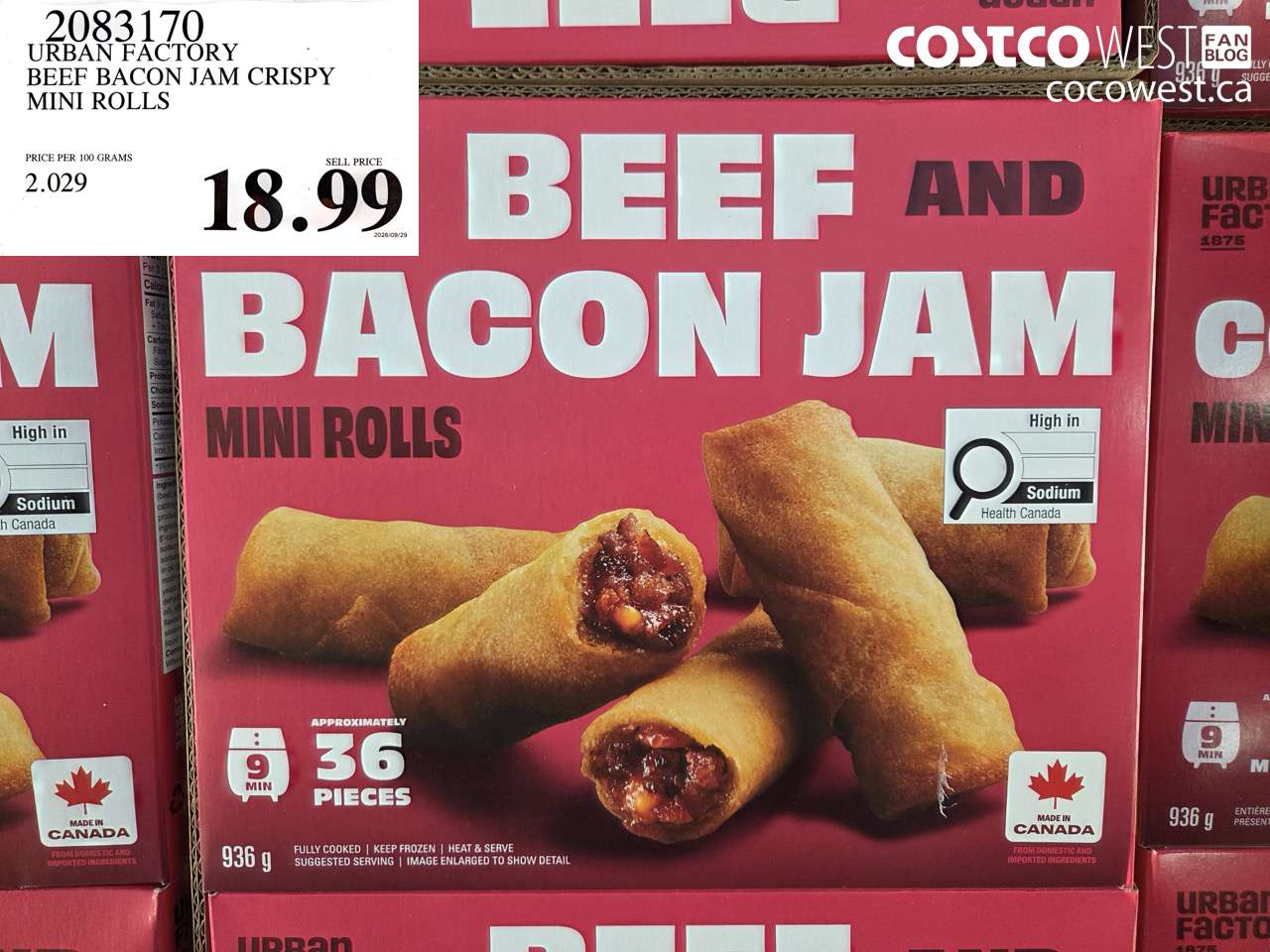2083170 URBAN FACTORY BEEF BACON JAM CRISPY MINI ROLLS $18.99