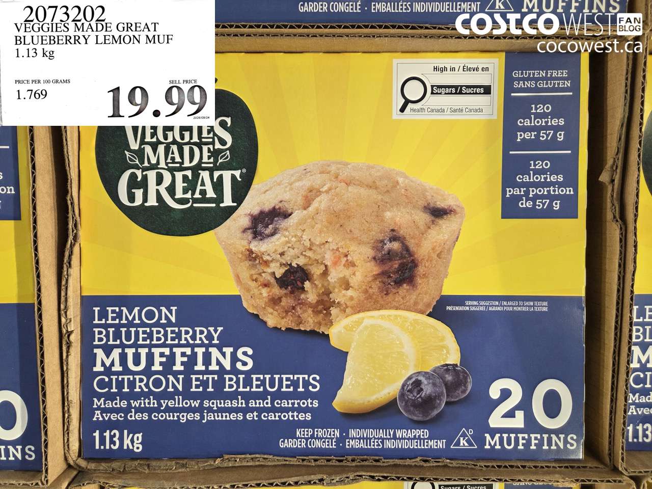2073202 VEGGIES MADE GREAT BLUEBERRY LEMON MUF 1.13 KG $19.99