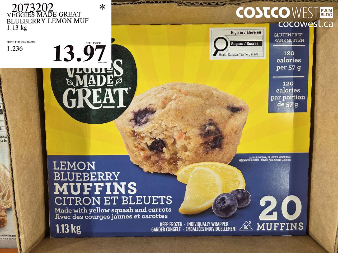 2073202 VEGGIES MADE GREAT BLUEBERRY LEMON MUF 1.13 KG $13.97