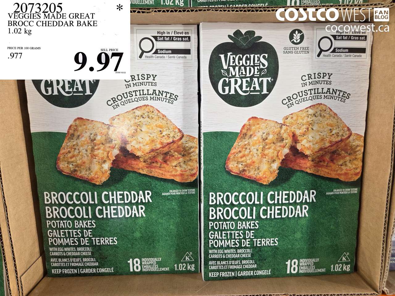 2073205 VEGGIES MADE GREAT BROCC CHEDDAR BAKE 1.02 KG $9.97