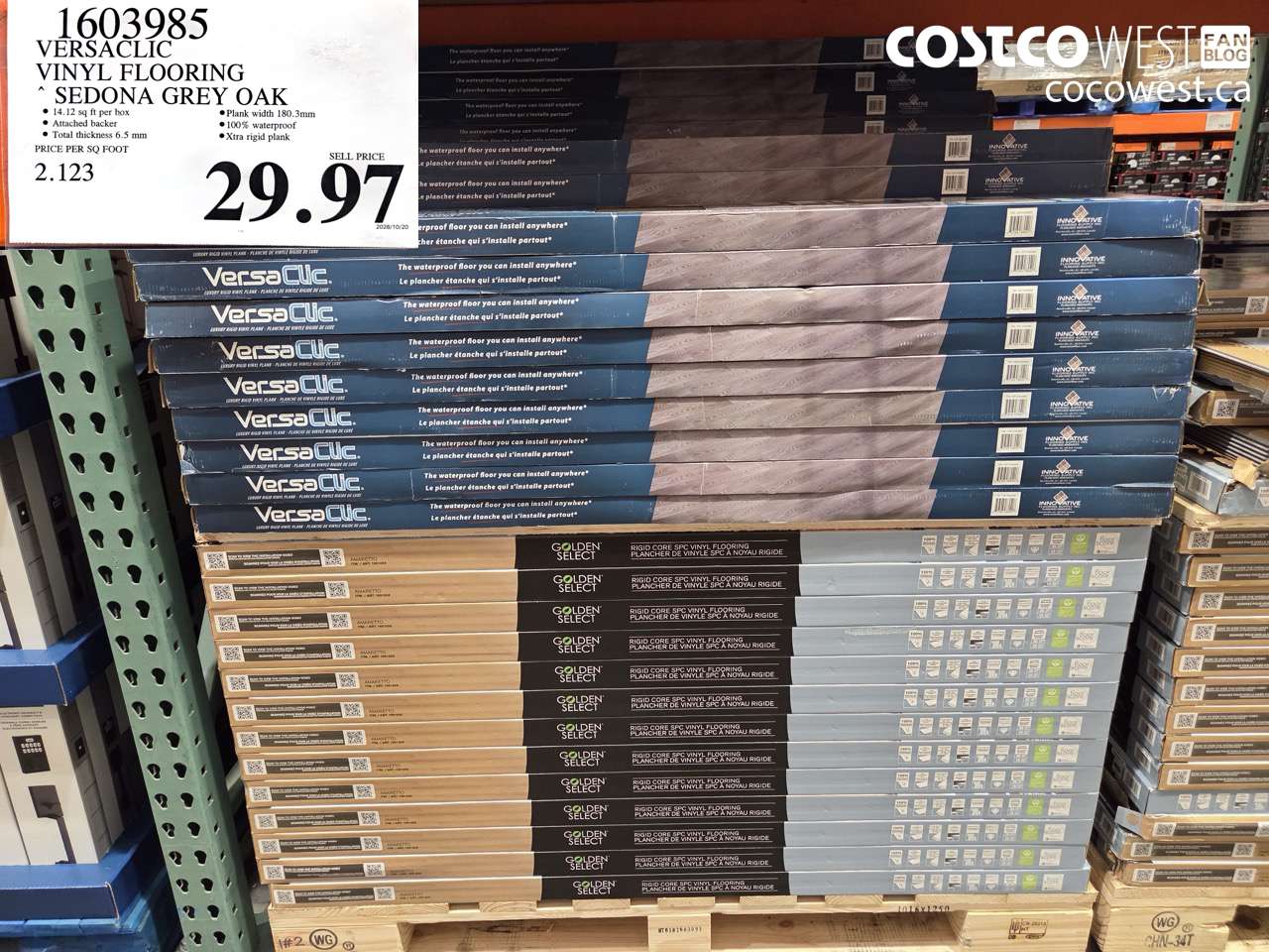 1603985 VERSACLIC VINYL FLOORING SEDONA GREY OAK $29.97