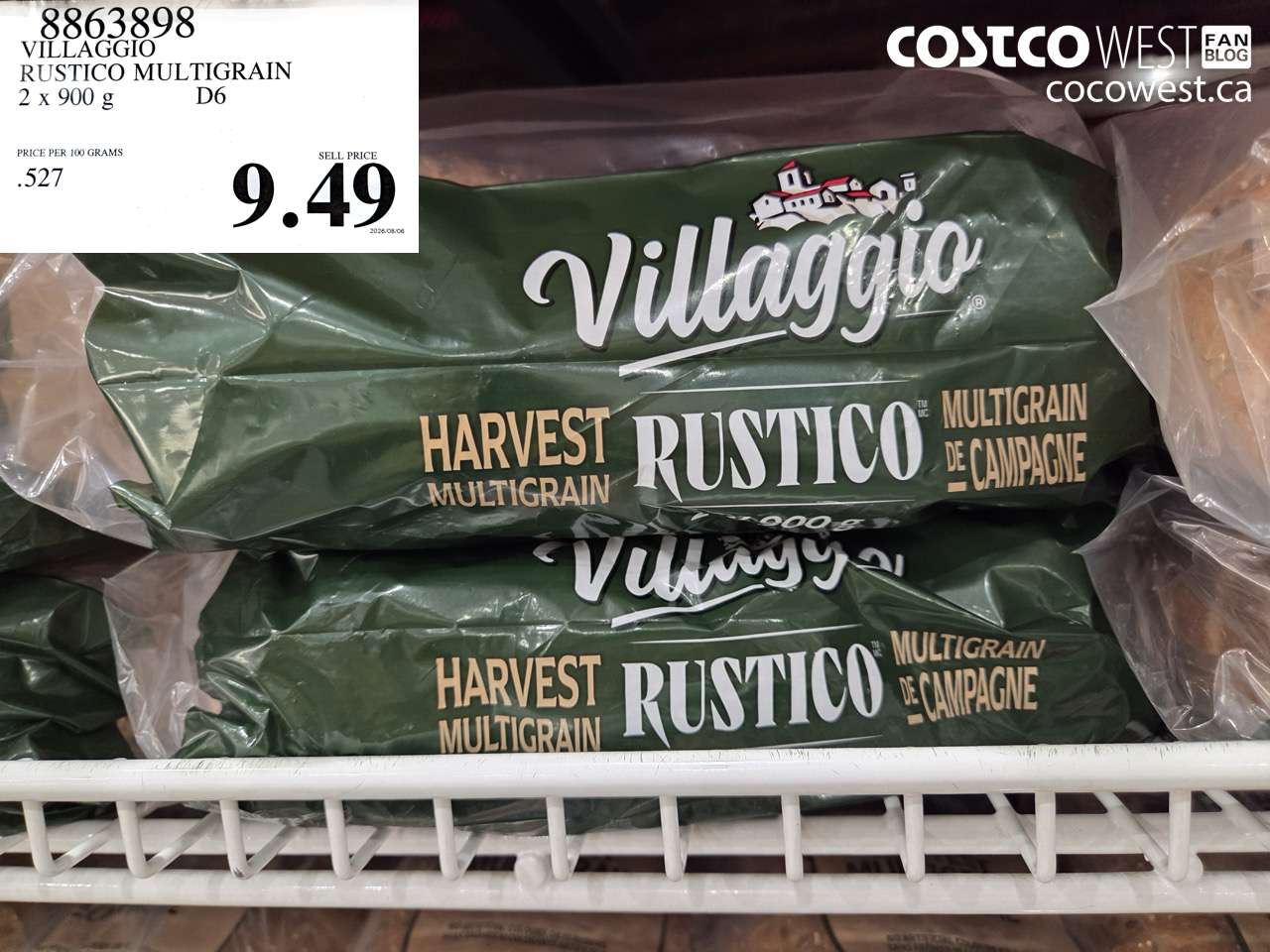 8863898 VILLAGGIO RUSTICO MULTIGRAIN 2 X 900 G $9.49