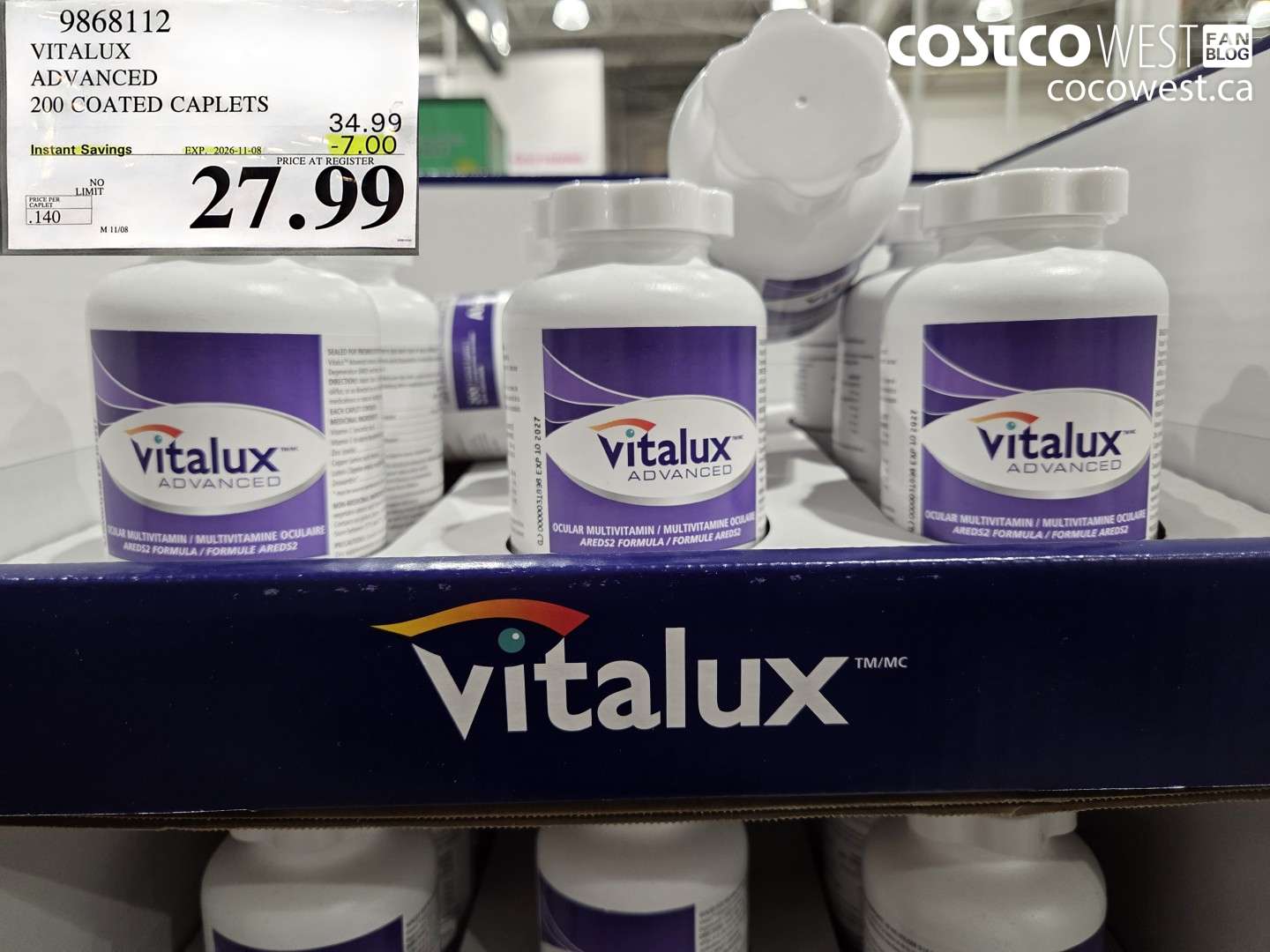 9868112 VITALUX ADVANCED 200 COATED CAPLETS ($7.00 INSTANT SAVINGS EXPIRES ON 2026-11-08) $27.99