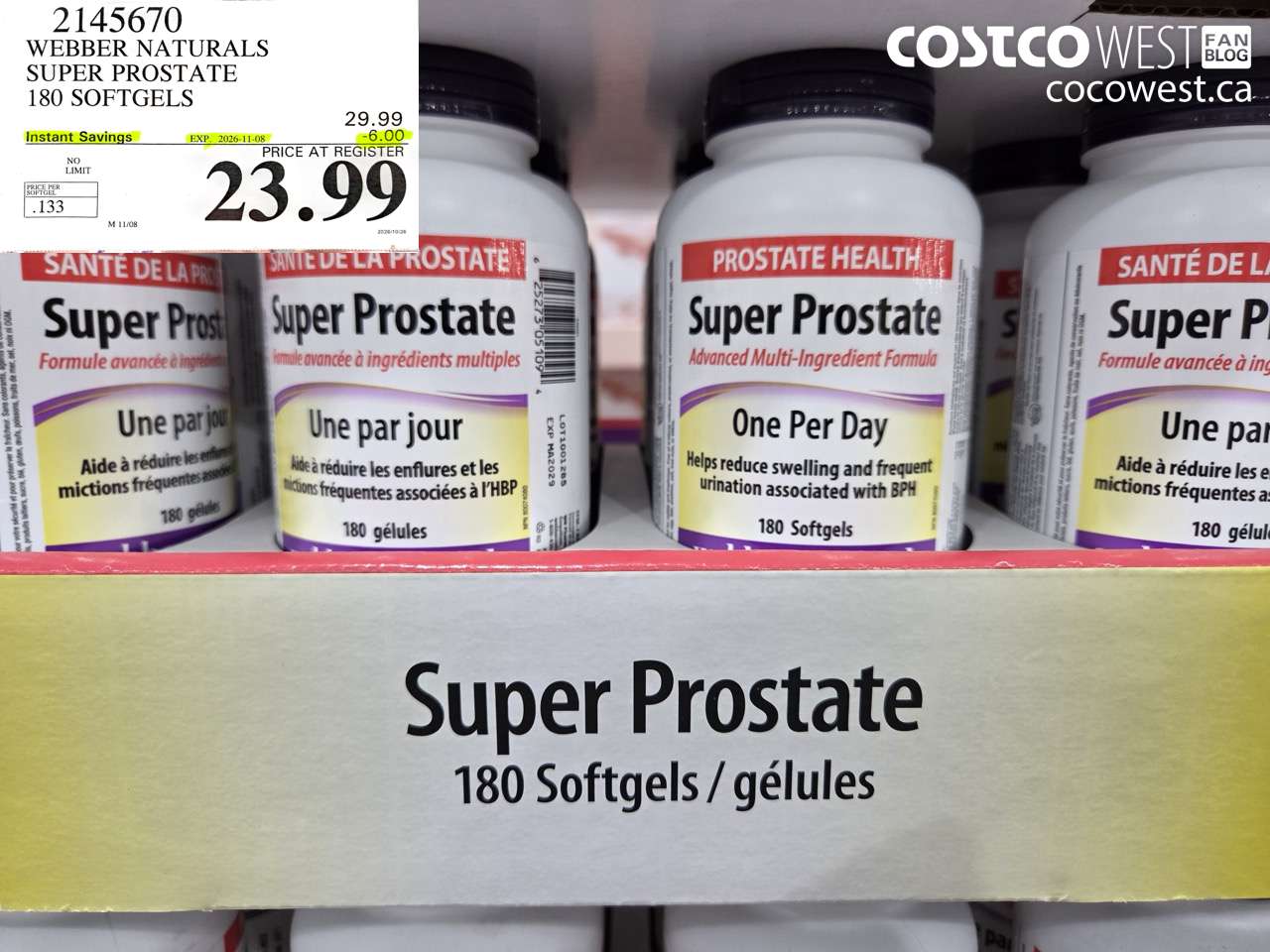 2145670 WEBBER NATURALS SUPER PROSTATE 180 SOFTGELS ($6.00 INSTANT SAVINGS EXPIRES ON 2026-11-08) $23.99